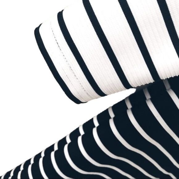 H&M Textured Ribbed Knit Horizontal Striped Color Block Dress Size Small - Picture 3 of 5